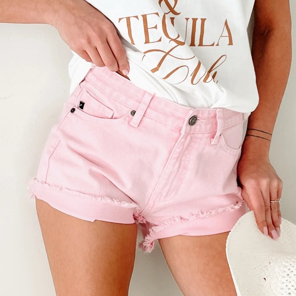 NanaMacs Pants - NanaMacs Pink Frayed Hem Women Shorts